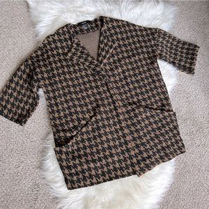 Womens Forever 21 Black&Brown Herringbone Cardigan Jacket Size S